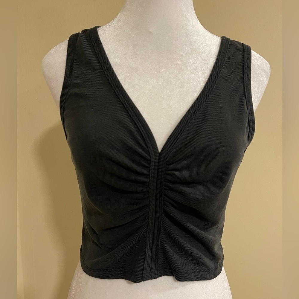 Cotton Candy Black Ruched Tank Top
